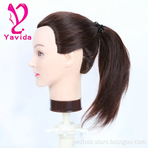 Lightweight Cosmetology 100% human hair training doll head training head for barber